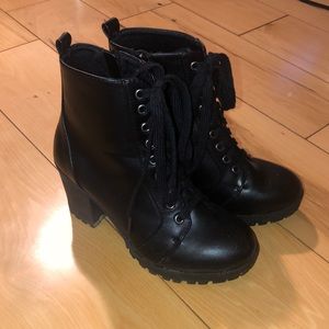 Women’s black combat boots